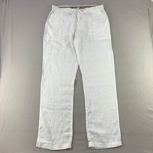 BOHIO Linen Drawstring Pants Mens XXL White Casual Beach Lightweight Relaxed